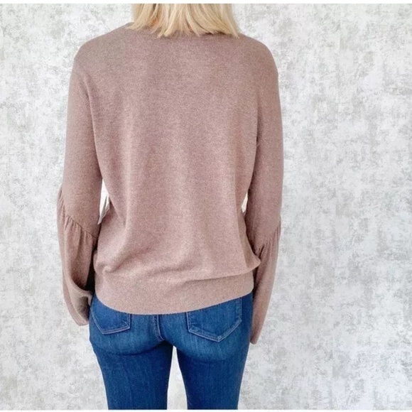Leith Pink Fluted Bell Long Sleeve Knit Sweater Bell Cotton Wool Blend Small - Picture 13 of 13